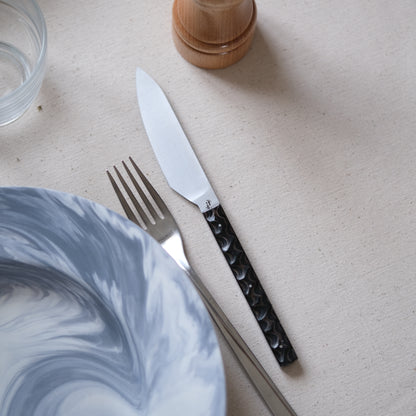 SIKSA • COFFRET DE COUTEAUX DE TABLE MICARTA NOIR TEXTURÉ