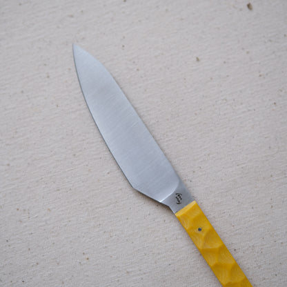 SIKSA • COUTEAUX DE TABLE MICARTA JAUNE TEXTURÉ [PRÉ-COMMANDE]