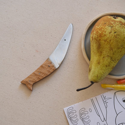 POISSON • Couteau enfant padouk & chêne