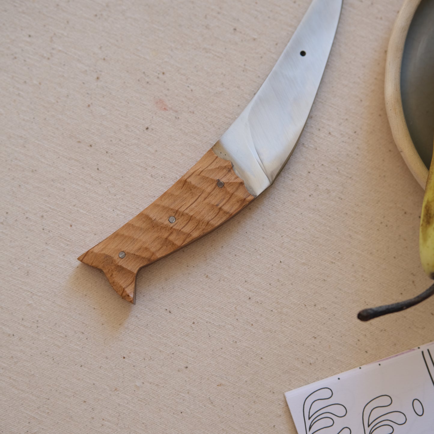 POISSON • Couteau enfant padouk & chêne