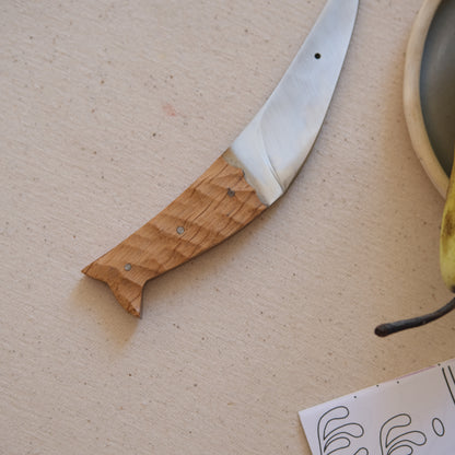 POISSON • Couteau enfant padouk & chêne