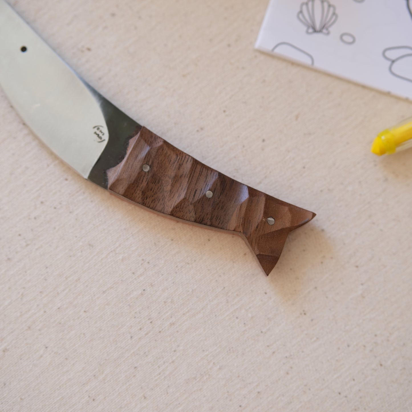 POISSON • Couteau enfant noyer & padouk