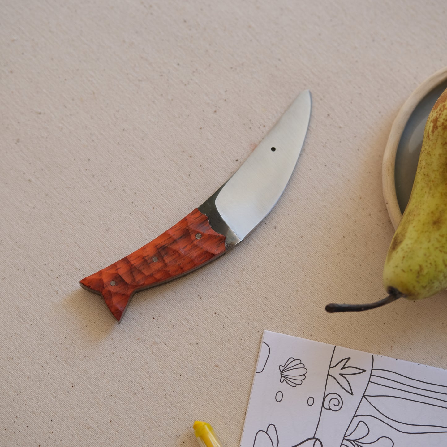POISSON • Couteau enfant noyer & padouk